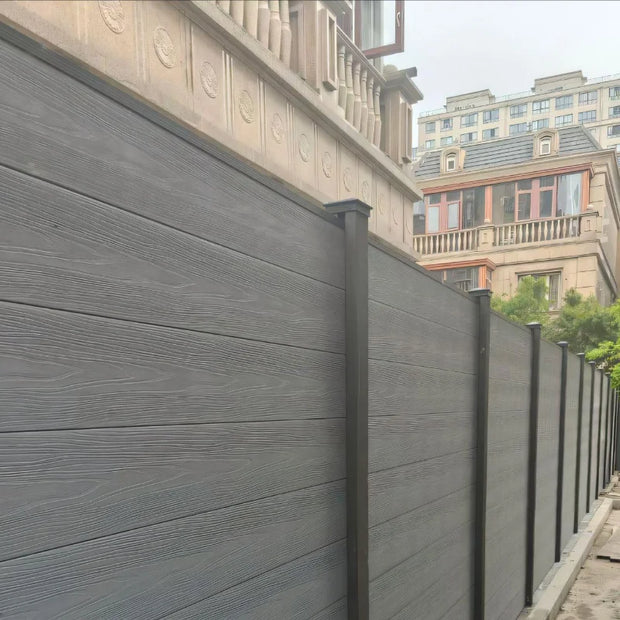 Popular Wood Plastic Composite Garden Fence Panel Aluminum Post Outdoor Decoration Privacy Slat Wall WPC Fence