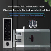 RAYKUBE Electronic Fingerprint Smart Door Lock Kit Anti-theft Invisible Digital Lock With Remote Controller Waterproof Keypad