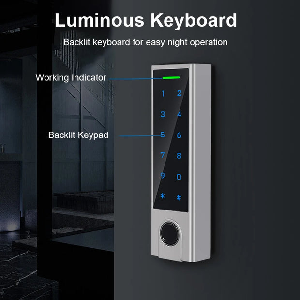 RAYKUBE Electronic Fingerprint Smart Door Lock Kit Anti-theft Invisible Digital Lock With Remote Controller Waterproof Keypad