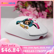Zaopin X Nachocustomz Z2 4K Swappable Wireless Mouse Ergonomics Design Pink and White Theme Skull Avatar Lightweight Gaming Mice