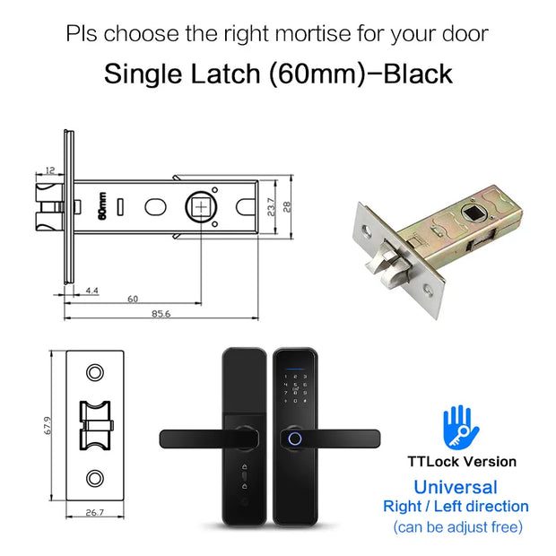 WIFI App Electronic Door Lock  Biometric Fingerprint Door Lock RFID Bluetooth smart Digital Keyless Lock TTlock