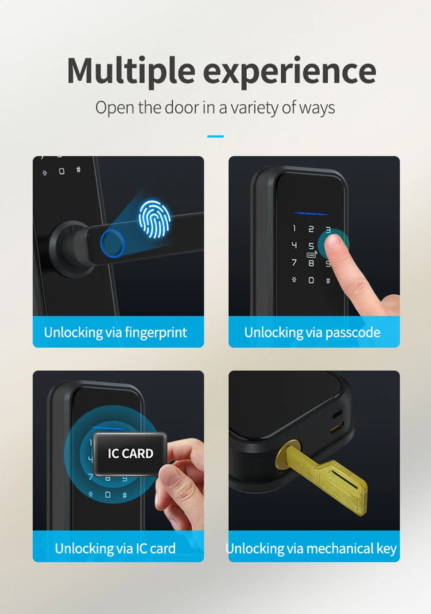WIFI App Electronic Door Lock  Biometric Fingerprint Door Lock RFID Bluetooth smart Digital Keyless Lock TTlock