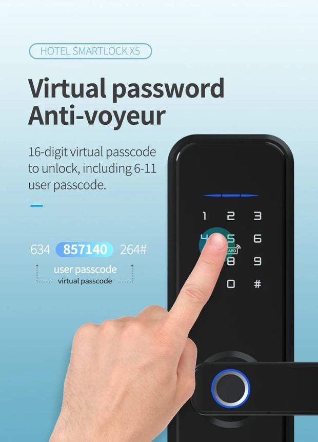 WIFI App Electronic Door Lock  Biometric Fingerprint Door Lock RFID Bluetooth smart Digital Keyless Lock TTlock