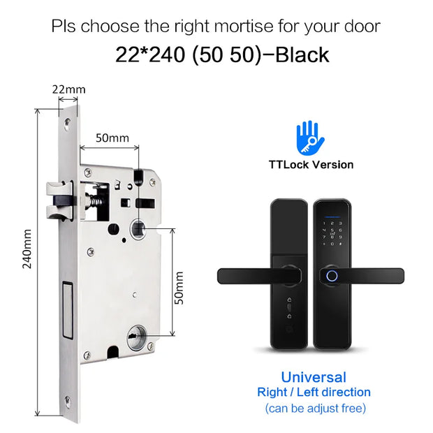 WIFI App Electronic Door Lock  Biometric Fingerprint Door Lock RFID Bluetooth smart Digital Keyless Lock TTlock