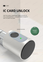 Adjustable Euro Cylinder Smart Lock Tuya BLE Fingerprint IC Card Keys Phone App Home Electronic Door Lock Core Digital Keyless
