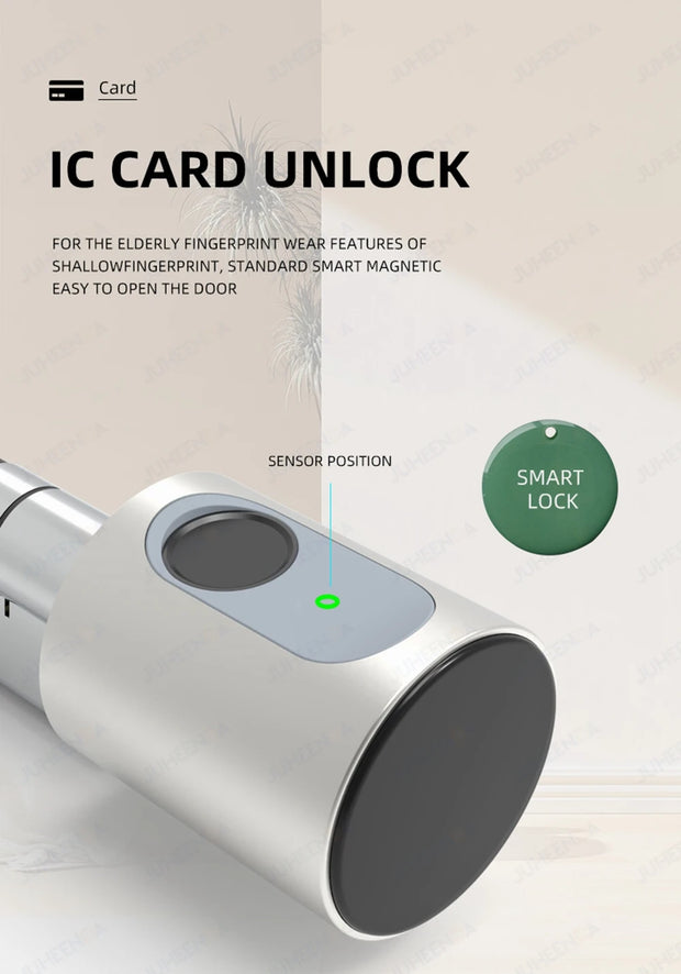 Adjustable Euro Cylinder Smart Lock Tuya BLE Fingerprint IC Card Keys Phone App Home Electronic Door Lock Core Digital Keyless
