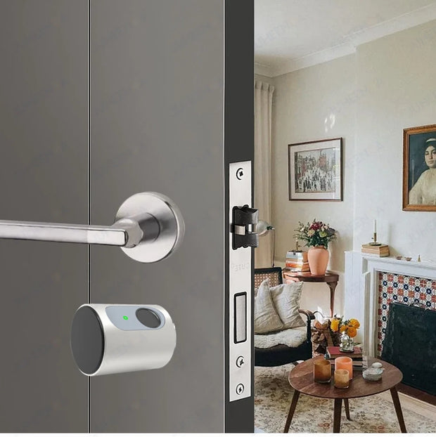 Adjustable Euro Cylinder Smart Lock Tuya BLE Fingerprint IC Card Keys Phone App Home Electronic Door Lock Core Digital Keyless