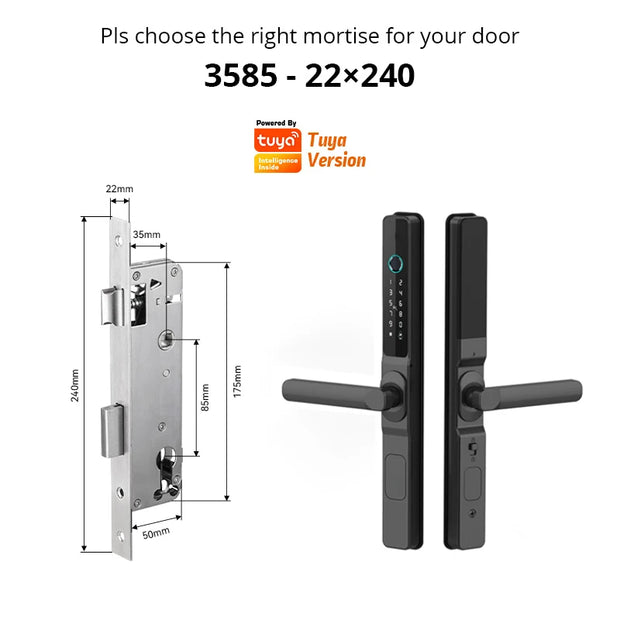 Waterproof Outdoor Fingerprint Tuay Wifi APP Digit Electronic Door Lock Password Keyless Aluminum Glass Sliding Smart Door Lock