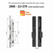Tuya Wifi Smart Slim Sliding Door Lock Waterproof Fingerprint Password RFID Card Keyless Electronic Aluminum Door Lock For Home