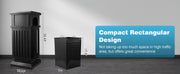 Can with Lid, Black Outdoor Garbage Can for Patio, Side Opening Steel Square Commercial
