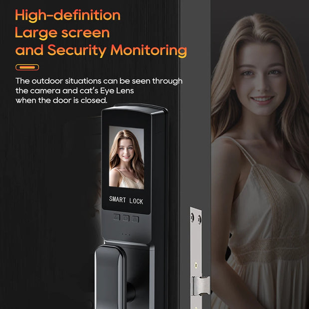 SANKESONG 3D Face Recognition Fingerprint Smart Door Lock WiFi Camera Electronic Lock Digital Electronic Key IC Card APP Unlock