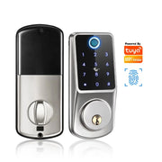 Tuya WiFi Smart Deadbolt Fingerprint Digital Keypad Keyless Entry Electronic Lock Ttlock App Control For Home Apartment Airbnb