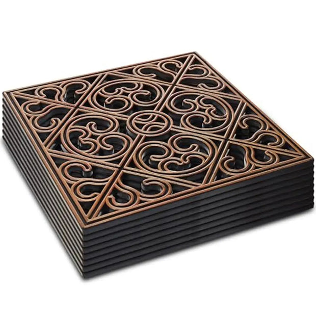 Rubber Stepping Stones 12"x12" Set of 8 Outdoor Garden Pathway Decor Non-Slip Heavy Duty Stones Easy to Clean & Maintain Home