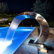 Outdoor Pool Fountain Stainless Steel Pool Accent Fountain Pond Garden Swimming Pool Waterfall Feature Decorative
