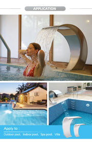 Outdoor Pool Fountain Stainless Steel Pool Accent Fountain Pond Garden Swimming Pool Waterfall Feature Decorative