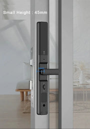 Tuya Wifi Smart Slim Sliding Door Lock Waterproof Fingerprint Password RFID Card Keyless Electronic Aluminum Door Lock For Home