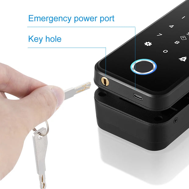 3D Face Recognition Smart Lock Infrared Sensor Tuya APP WIFI Biometric Electronic Fingerprint Unlock Glass Door Lock Office Door