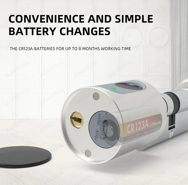 Adjustable Euro Cylinder Smart Lock Tuya BLE Fingerprint IC Card Keys Phone App Home Electronic Door Lock Core Digital Keyless