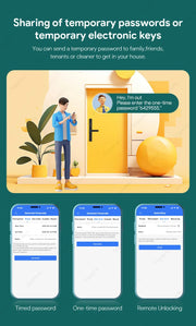 ttlock app slim smart lock electronic fingerprint door handle keyless outdoor waterproof aluminum sliding door lock for home