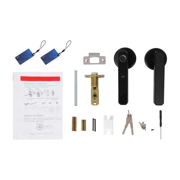 Fingerprint Door Lock Digital Electronic Lock Smart Door Handle Lock with Fingerprint, Password, IC Card, Bluetooth, Key