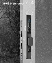 Tuya Wifi Smart Slim Sliding Door Lock Waterproof Fingerprint Password RFID Card Keyless Electronic Aluminum Door Lock For Home