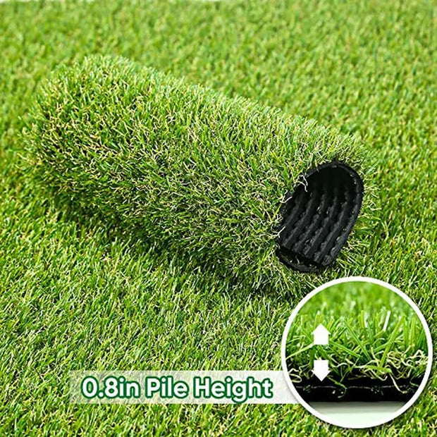 Artificial Grass Turf Rug 7x12 Feet Indoor Outdoor Dogs Potty Rubber Backing Drainage Easy Install Yard Decor Playground