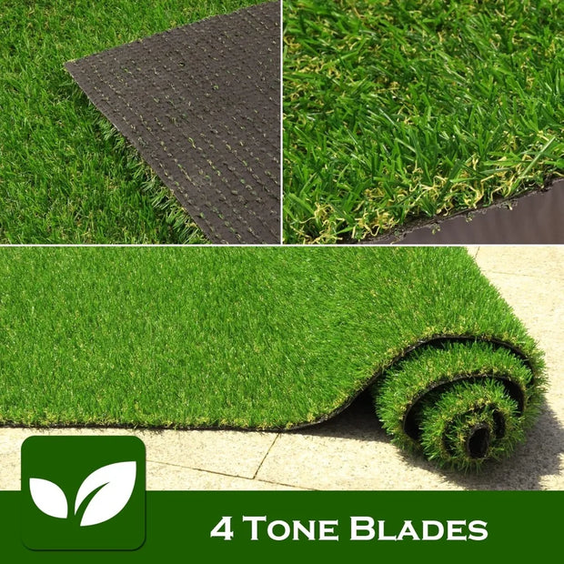 Artificial Turf Grass with Drainage, 0.8 Inch Realistic Fake Grass Rug Indoor Outdoor Lawn Landscape for Garden. Outdoor Decor