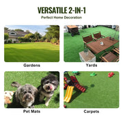 Artifical Grass, 4 x 6 ft Rug Green Turf, 1.38"Fake Door Mat Outdoor Patio Lawn Decoration