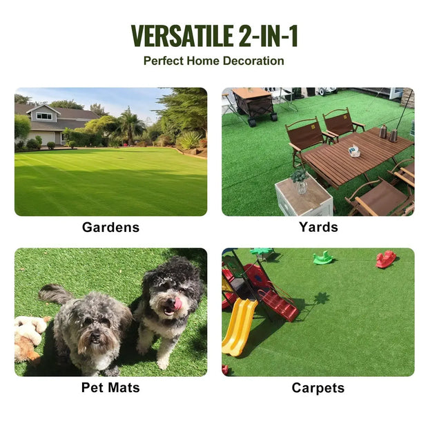 Artifical Grass, 4 x 6 ft Rug Green Turf, 1.38"Fake Door Mat Outdoor Patio Lawn Decoration