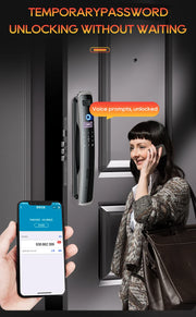 SANKESONG 3D Face Door Lock Security Face & Camera Monitor Intelligent Fingerprint Password Biometric Electronic Key Unlock