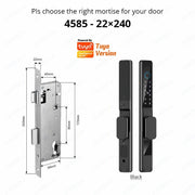 Tuya Wifi Smart Slim Sliding Door Lock Waterproof Fingerprint Password RFID Card Keyless Electronic Aluminum Door Lock For Home