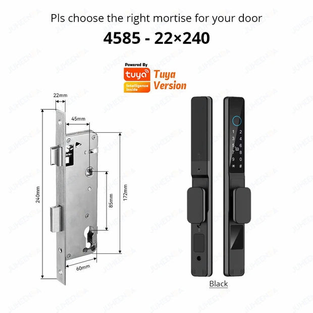 Tuya Wifi Smart Slim Sliding Door Lock Waterproof Fingerprint Password RFID Card Keyless Electronic Aluminum Door Lock For Home