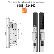 TUYA WIFI Waterproof Smart Door Lock Fingerprint APP Password RFID Card Keyless Digital Electronic Lock Aluminum/Glass Sliding