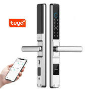Tuya Wifi Smart Slim Sliding Door Lock Waterproof Fingerprint Password RFID Card Keyless Electronic Aluminum Door Lock For Home