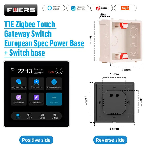 Tuya Control Panel Smart Home Control Panel Tuya Smart Panel Built-In Alexa Gateway 4 Inch Touch LCD Screen Multi-Function