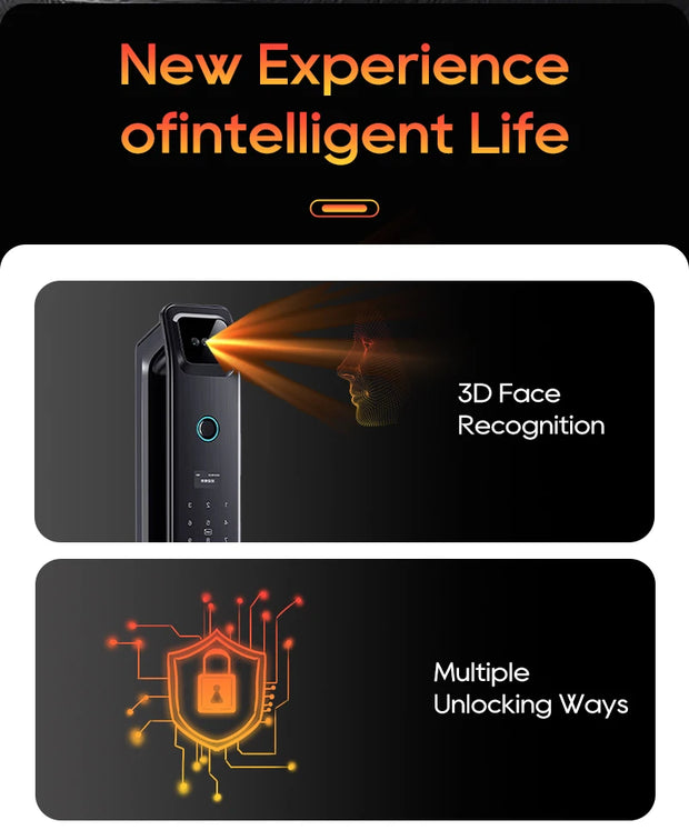 SANKESONG 3D Face Recognition Fingerprint Smart Door Lock WiFi Camera Electronic Lock Digital Electronic Key IC Card APP Unlock