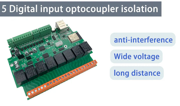 A8 ESP32 Development Relay Board Smart Home Automation Module Controller WiFi Ethernet Tasmota ESPHome Arduino DS18B20/DHT11/21