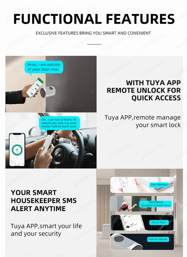 Adjustable Euro Cylinder Smart Lock Tuya BLE Fingerprint IC Card Keys Phone App Home Electronic Door Lock Core Digital Keyless