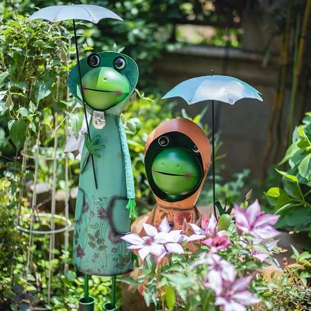 American Style Garden Decoration Courtyard Ornaments Creative Iron Art Frog Lawn Landscaping Outdoor Courtyard Layout Home Decor