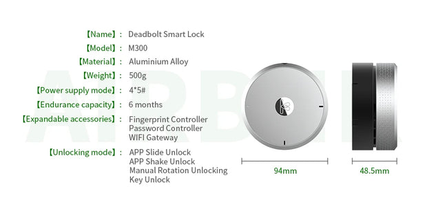 Wehere M300 Fingerprint Lock Door Electronic Lock  Wifi/Bluetooth/Key Pad/Biometric Smart Lock For Office/Hotel/Apartment