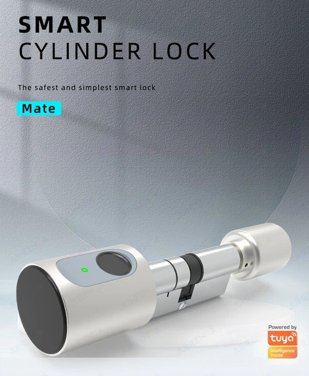 Adjustable Euro Cylinder Smart Lock Tuya BLE Fingerprint IC Card Keys Phone App Home Electronic Door Lock Core Digital Keyless