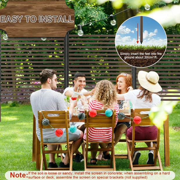 3 Ft W X 4 Ft H Metal Outdoor Privacy Screen Privacy Fence Privacy Screen Fence Fence Panel for Outside Backyard Garden Patio