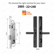 Tuya Wifi Smart Slim Sliding Door Lock Waterproof Fingerprint Password RFID Card Keyless Electronic Aluminum Door Lock For Home