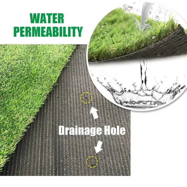 Artificial Grass Turf Rug 7x12 Feet Indoor Outdoor Dogs Potty Rubber Backing Drainage Easy Install Yard Decor Playground