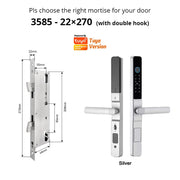Tuya Wifi Smart Slim Sliding Door Lock Waterproof Fingerprint Password RFID Card Keyless Electronic Aluminum Door Lock For Home