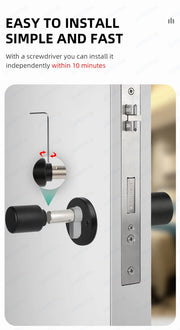 Adjustable Euro Cylinder Smart Lock Tuya BLE Fingerprint IC Card Keys Phone App Home Electronic Door Lock Core Digital Keyless