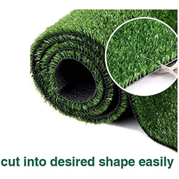 Artificial Grass Turf Lawn 3 Feet X 26 Feet, 0.4" Pile Height Indoor Outdoor Rugs Synthetic Grasses Mat Fake Grass