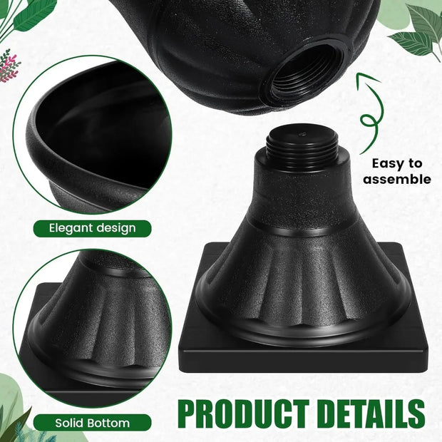 4 Pack Large Outdoor Urn Planter 22 inch Tall Plastic Planter for Front Proch Classic Vase Decorative Garden Pot for Indoor