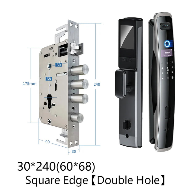 SANKESONG 3D Face Door Lock Security Face & Camera Monitor Intelligent Fingerprint Password Biometric Electronic Key Unlock