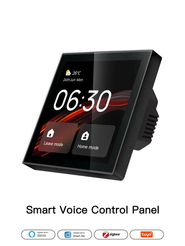 Tuya Control Panel Smart Home Control Panel Tuya Smart Panel Built-In Alexa Gateway 4 Inch Touch LCD Screen Multi-Function